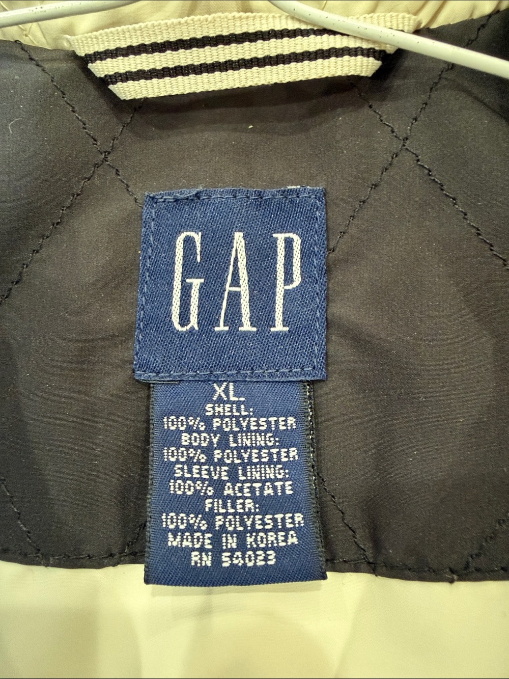 GAP Cream Quilted Lightweight Puffer Jacket XL - Picture 3 of 7